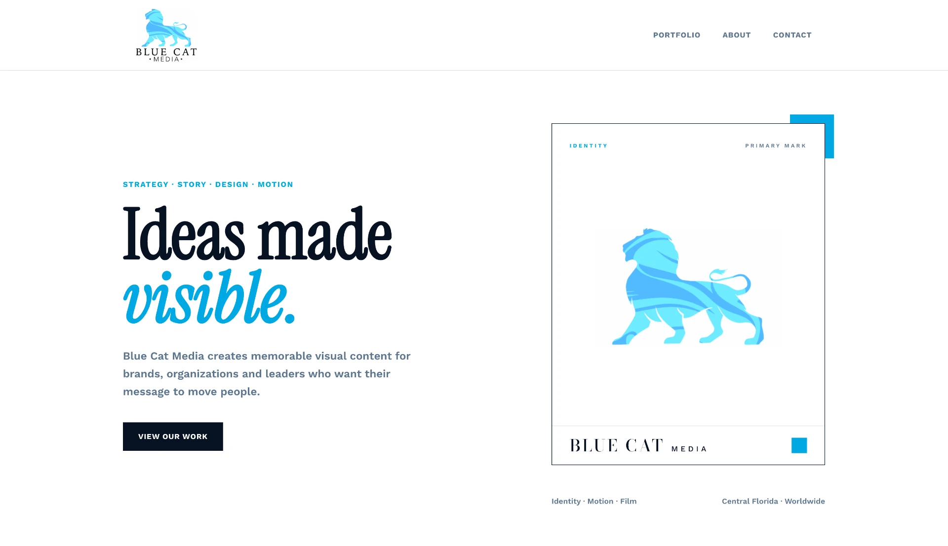 Screenshot of Blue Cat Media website