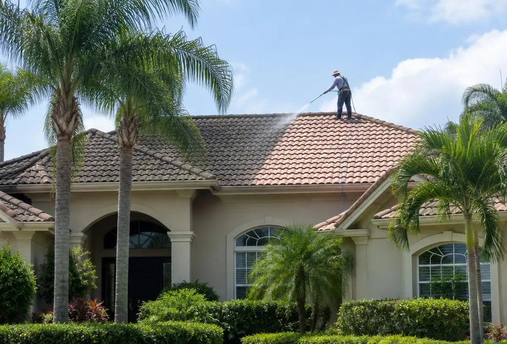 Roof soft wash